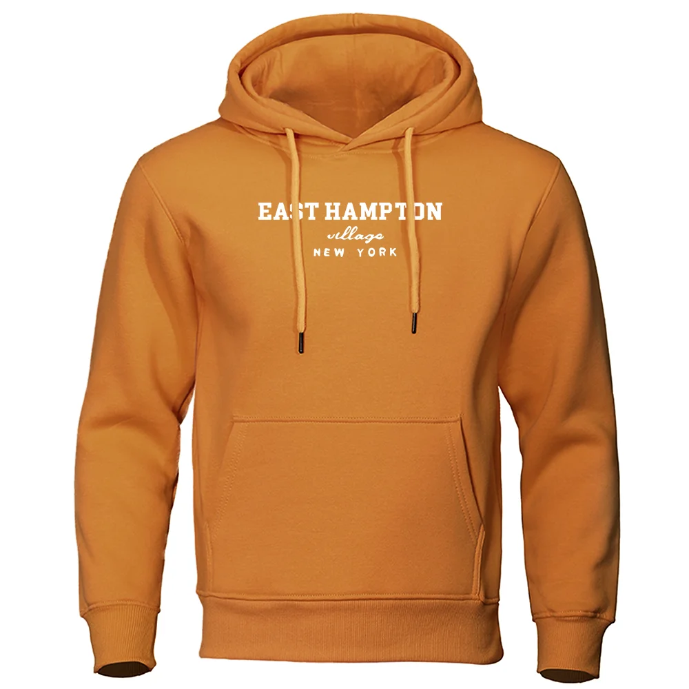 

East Hampton Village New York Men Hoodies Cartoon Harajuku Hoody Casual Loose Fashion Sweatshirt Autumn Fleece O-Neck Pullover