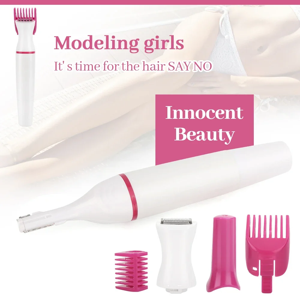 Women Hair Removal 5 in 1 Multifunction Electric Shaving Female Shaving Machine Mini Shaver Trimmer Razor for Eyebrow Underarm 4