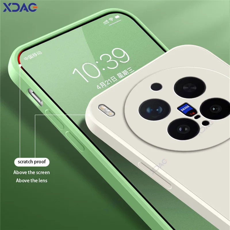 Enhanced Liquid Silicone Square Phone Case - Soft Candy Fashion Cover