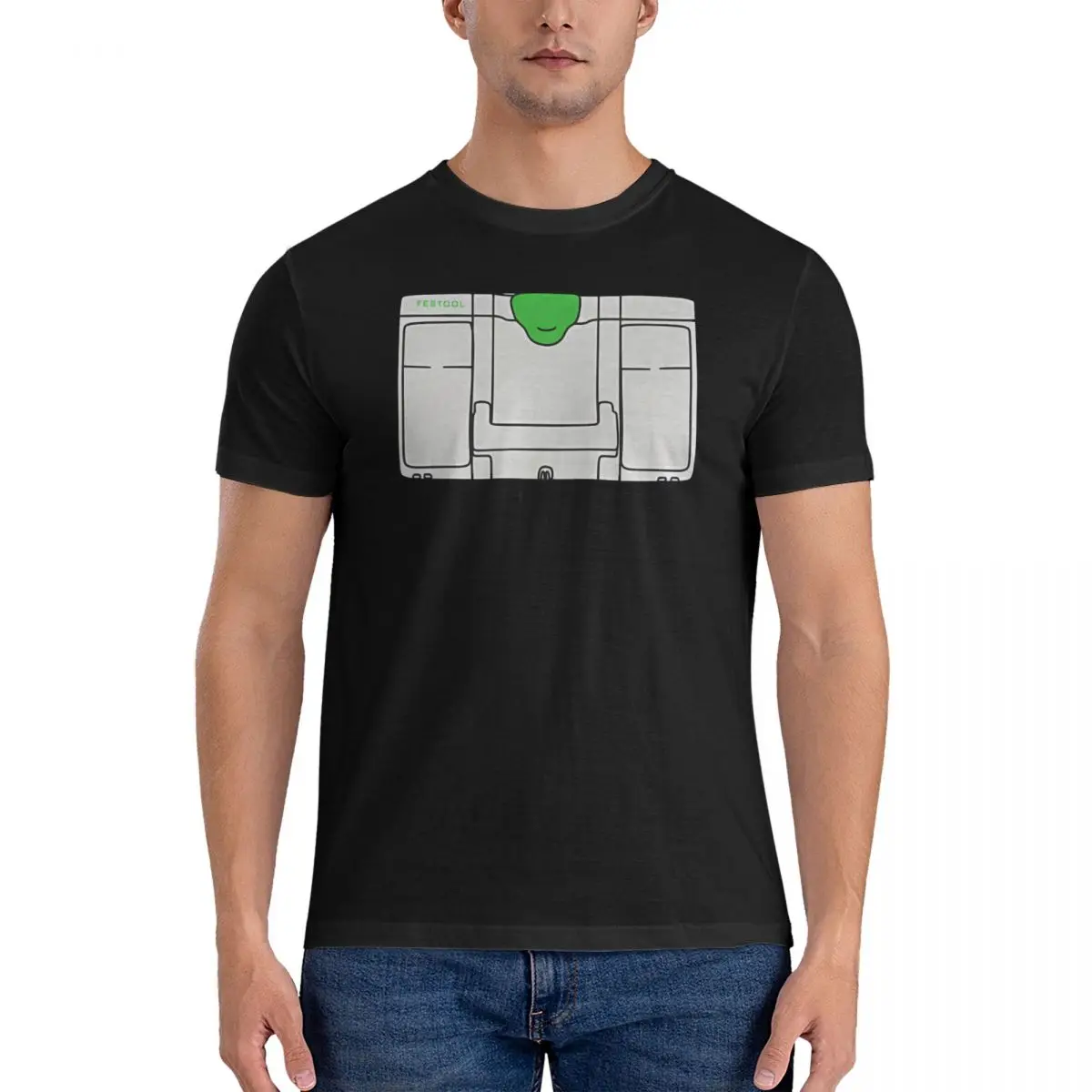 Systainer Magliette Da Uomo 100% Cotone T-Shirt Creativa Girocollo Festool Tees Manica Corta Top Party