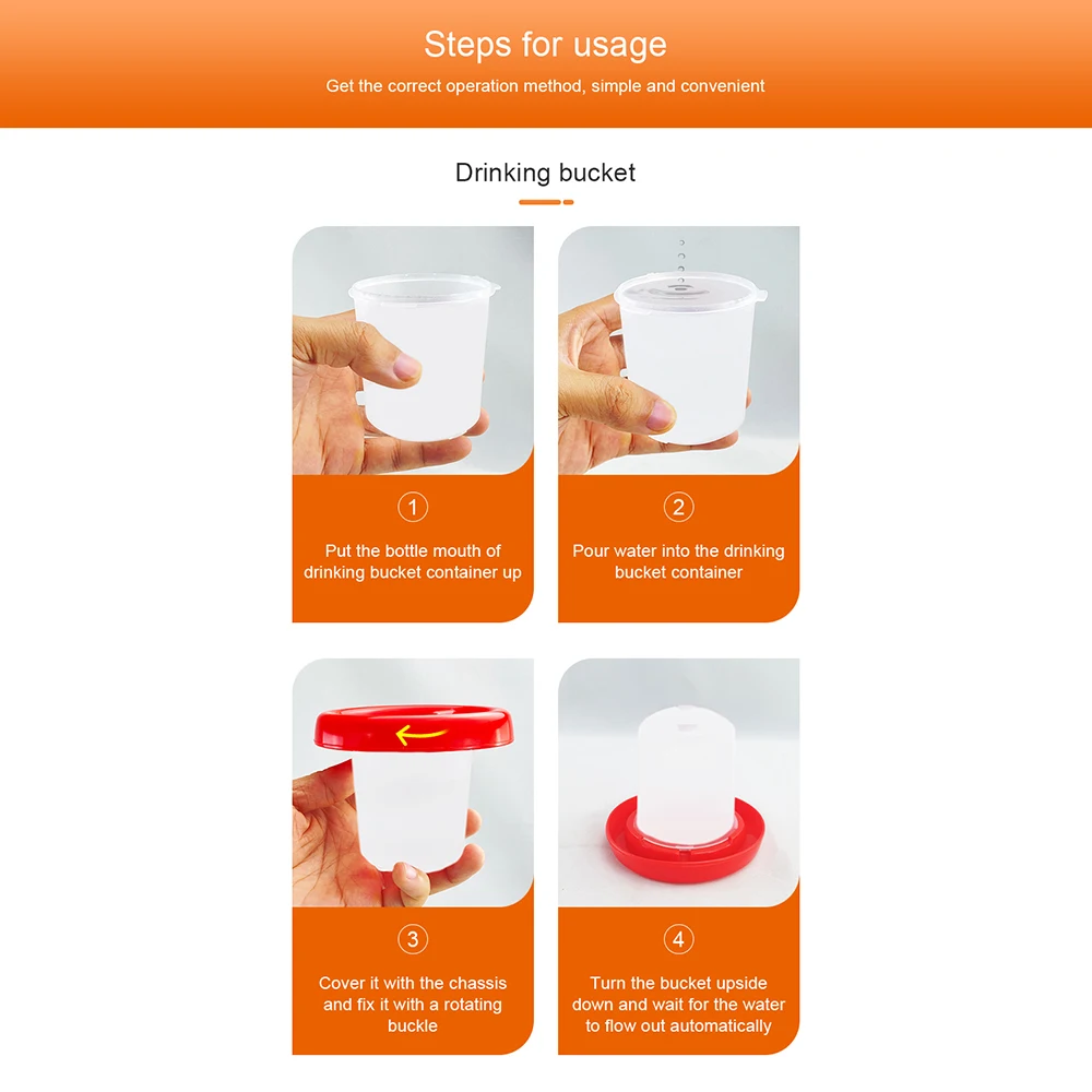 Poultry Feeder Drinker 1Set 2Pcs Chicken Feeding Watering Supplies 160G 160ML