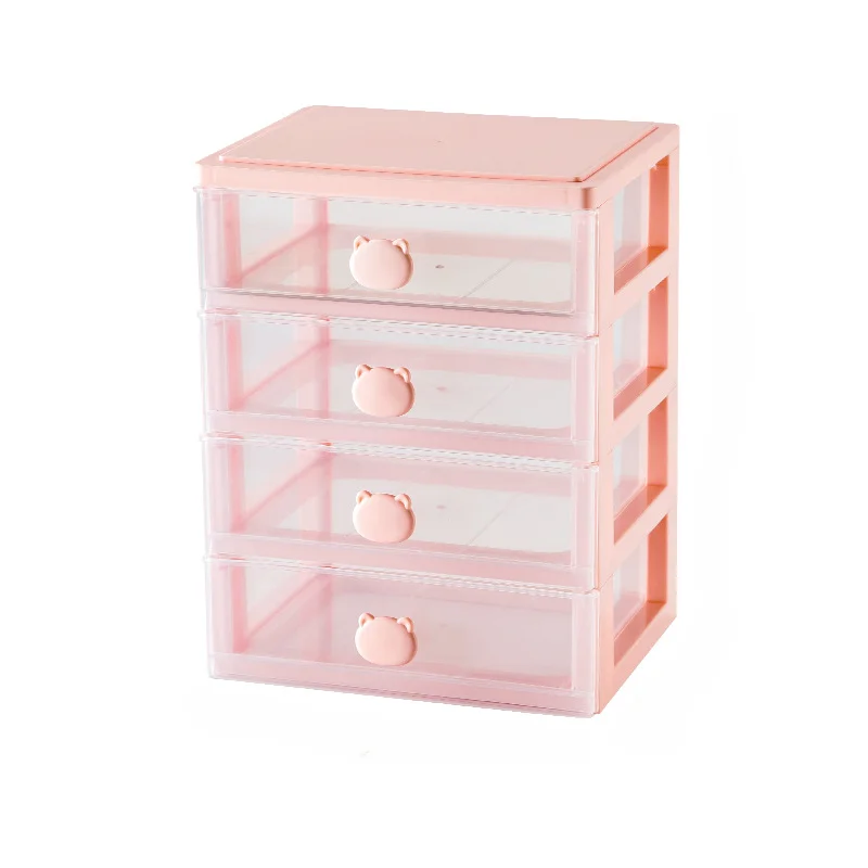 

INS Desktop Storage Box Drawer Student Stationery Cosmetics Cute Sorting Boxes Transparent Drawer Dormitory Desk Organize Rack