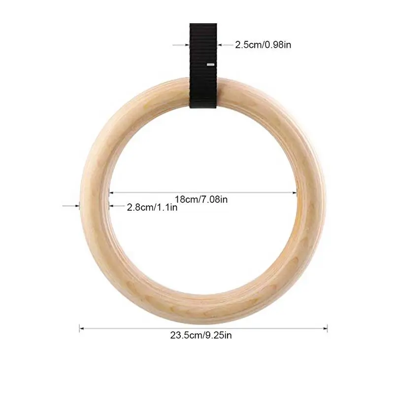 28/32MM Birch Fitness Rings Wooden Gymnastics single Rings Fitness Home Gym Equipment Strength Training Gymnastics Equipment gymnastic rings