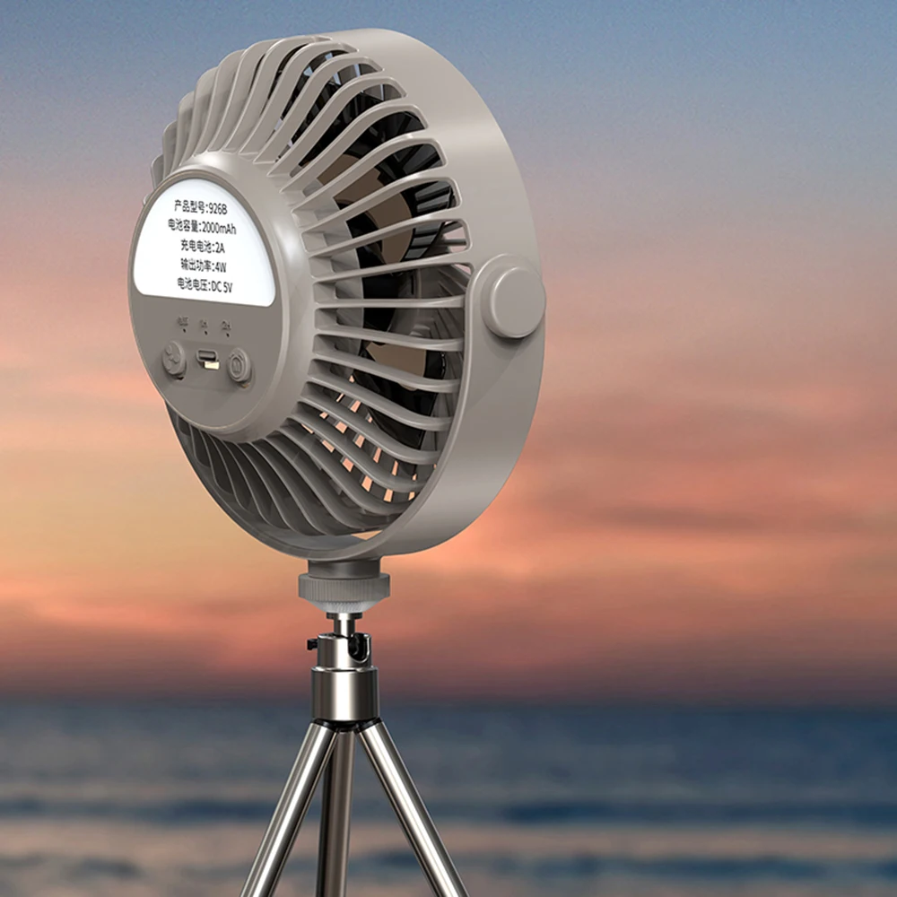 

Multifunctional Camping Fan Rechargeable Desktop Tripod Cooling Ceiling Fan With LED Outdoor Electric Fan 10000mAh