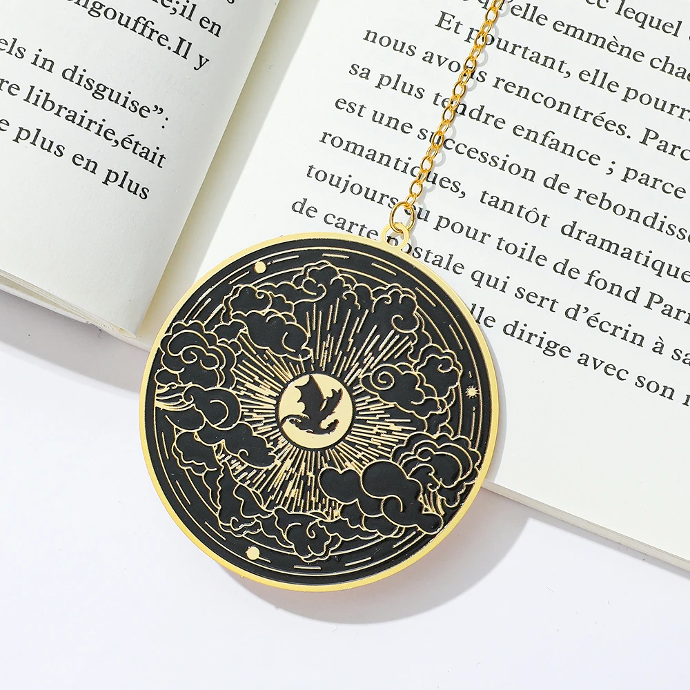 Empyrean Bookmark Sky Dragon Metal Bookmarks Gold Edge Designs For Book Lovers Fans Women Reading Accessories School Supplies