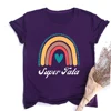 Super Tata Ranibow French Printed Shirts Funny Aunt Outfit T-shirt Women Short Sleeve Tee Tops Female Fashion Clothes T Shirt 4