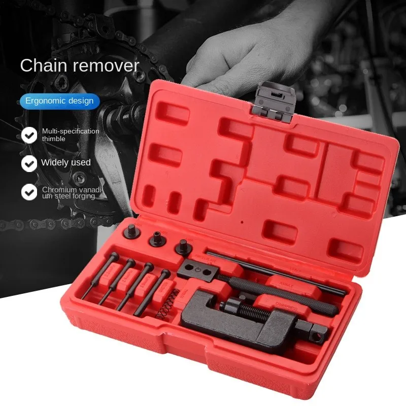 Universal Motorcycle Bike Riveting Tool Set kit Chain Breaker Splitter Link Riveter Cycling Accessories With Case Repair Tools