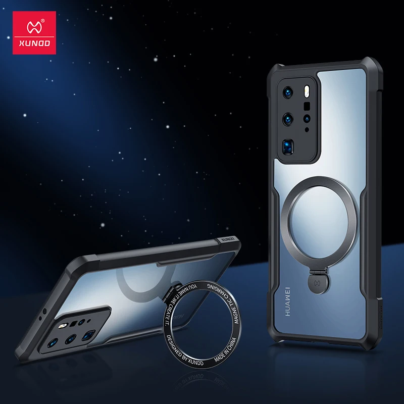 

Магнитный чехол Xundd для Huawei P40 Pro, противоударный прозрачный чехол с беспроводной зарядкой, настольная подставка для Huawei P40, чехол