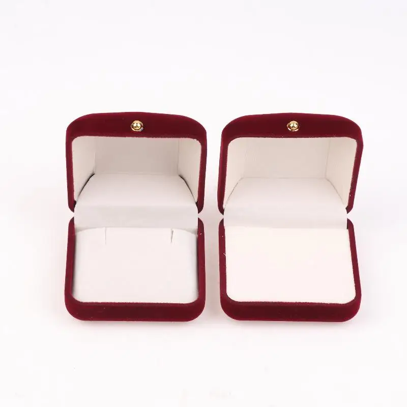 ●1PCS Flocking Gold Buckle Jewelry Box Pendant Ring Necklace Earring Bracelet Display Storage Box Luxury Feelings Packaging Box