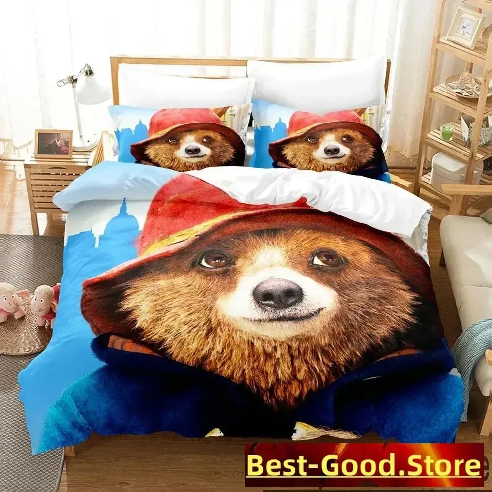 3d impressão dos desenhos animados paddington urso conjunto de cama capa edredão conjunto colcha fronha consolador rei rainha tamanho meninos adulto