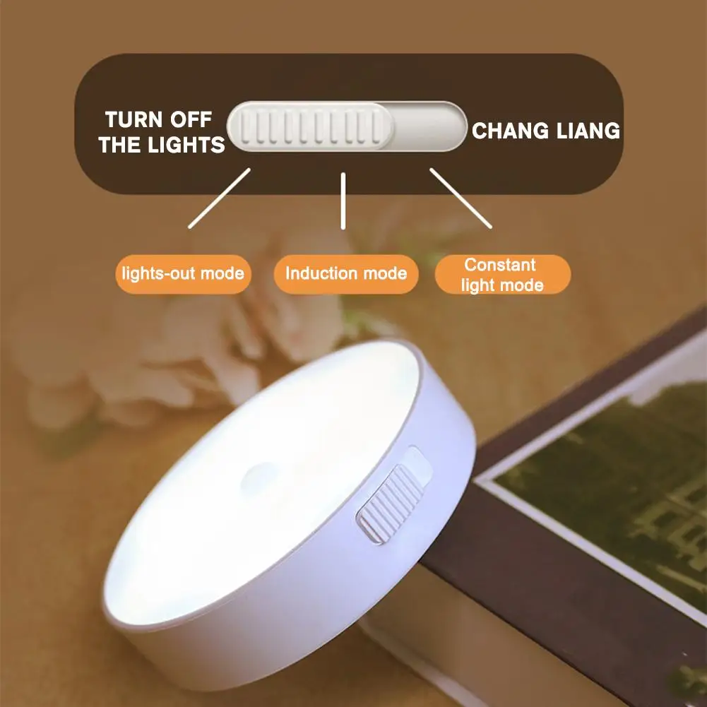 

Led Round Night Light Usb Rechargeable Wall Night Lamp Kitchen White Hallway Bedroom Home Nightlight Bathroom Staireway F7k4