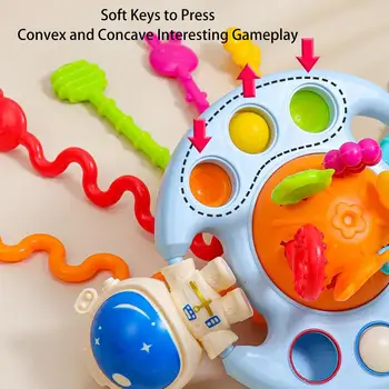 Baby Sensory Toys Montessori Food Grade Silicone Pull String Activity Toy Montessori Pull String Toy For Motor Skills Tactile 5
