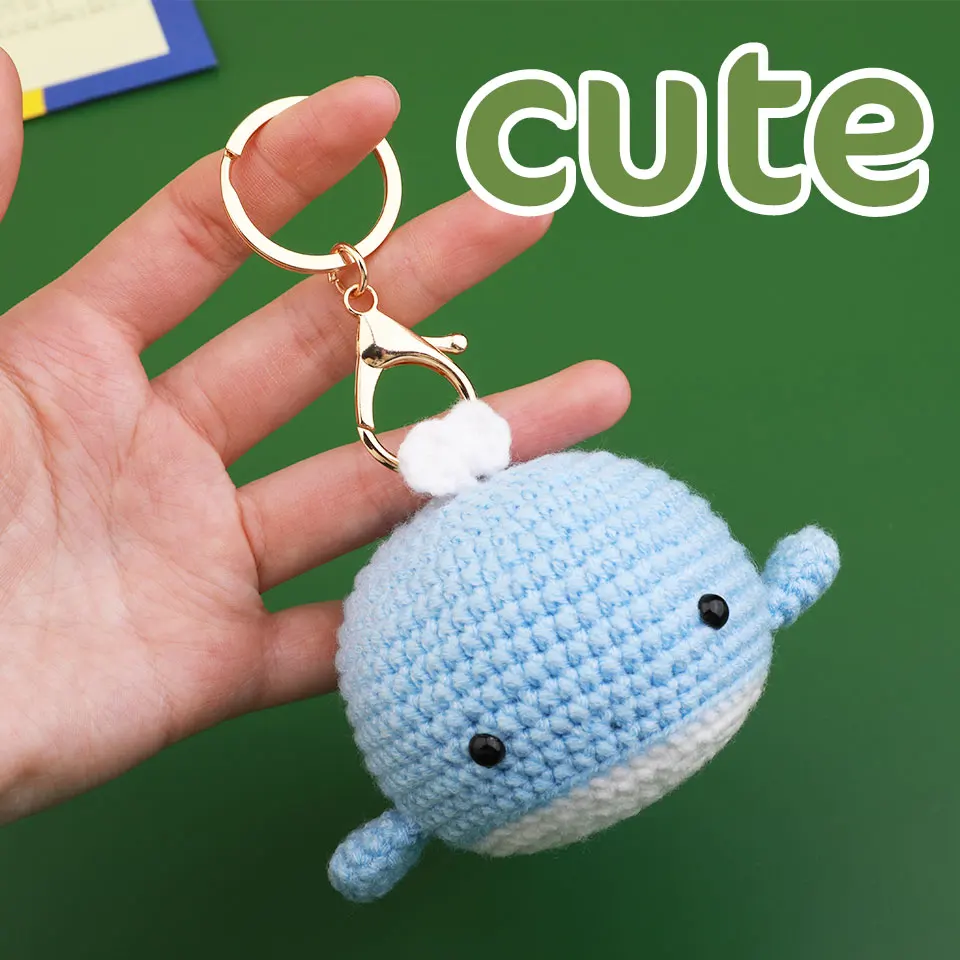 MIUSIE Non Finished Manual Crochet Material Bag Whale Shaped Material Pack Woven DIY Cute Animal Hand Knitting Yarn Set With Bag