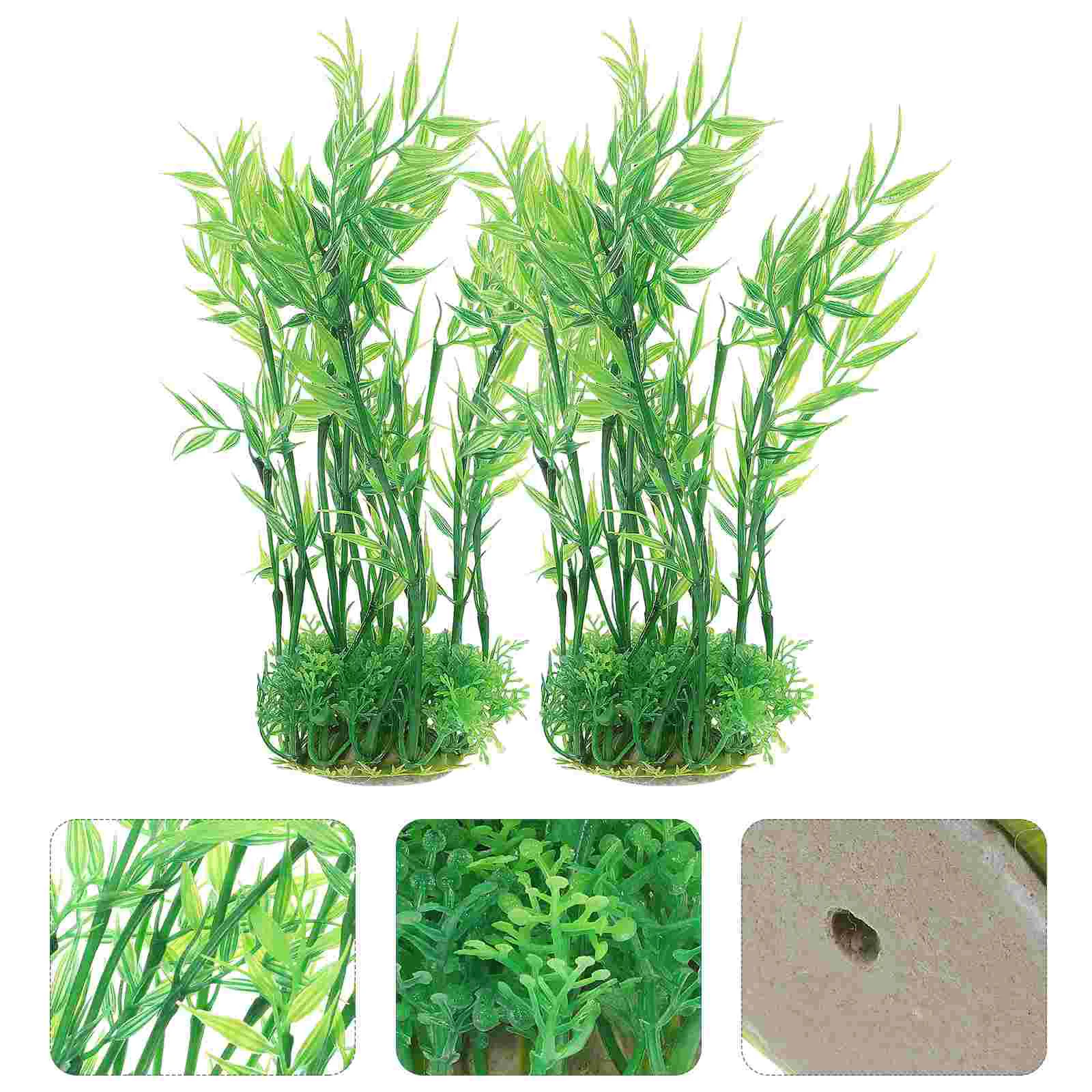 

2Pcs Desktop Aquarium Decor Fish Tank Decor Decorative Aquarium Plant Fish Tank Accessory