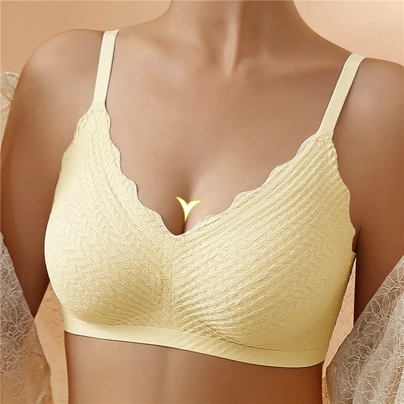 Sexy One-Piece Bra Women No Steel Ring Breathable Large Size Underwear Gather Push Up Simple Lingerie Seamless Bralette 2024 New