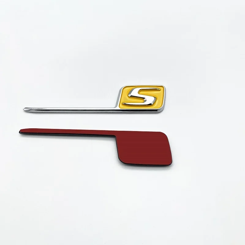 Adesivo Emblema S Mercedes 3D ABS - Rosso Argento, Per AMG A45 CLA45 C63 GLC Ecc. - Foto 10