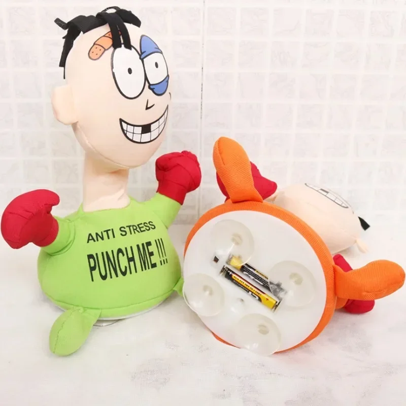 Plush Toys Electric Interactive Toy Electric Plush Toy Punch Hit Me Villain Creative Vent Decompression Toys Doll Toys for Friends Funny children or Adult Gift