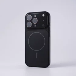 Luxury Nano Frosted Glass Magnetic Wireless Charging Case with Lens Protection - iPhone 18 (Black)