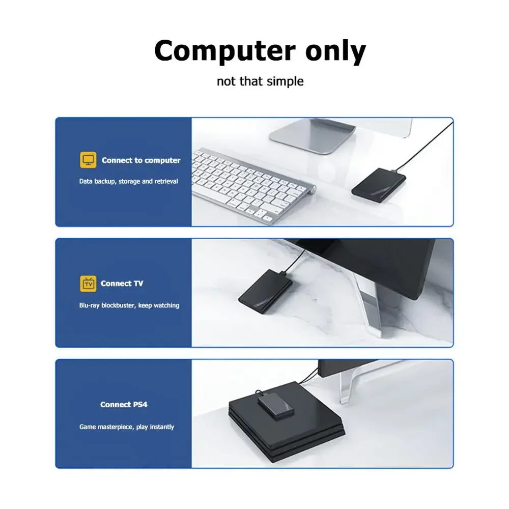 ORICO HDD 케이스 2.5'' SATA-USB3.0 하드 디스크 어댑터(2.5인치 하드 드라이브 인클로저용) 6TB 용량 지원 5Gbps HDD 인클로저