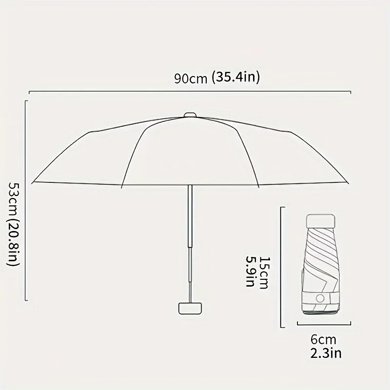 Compact UV-Resistant Sun and Rain Umbrella