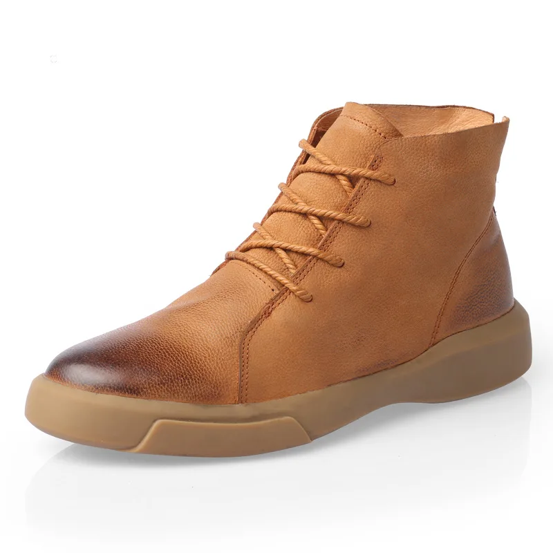 

Luxury Retro Mens Ankle Chelsea Boots Genuine Leather Brand Handmade Designer Comfortable 2023 Winter New Warm Man Social Shoes