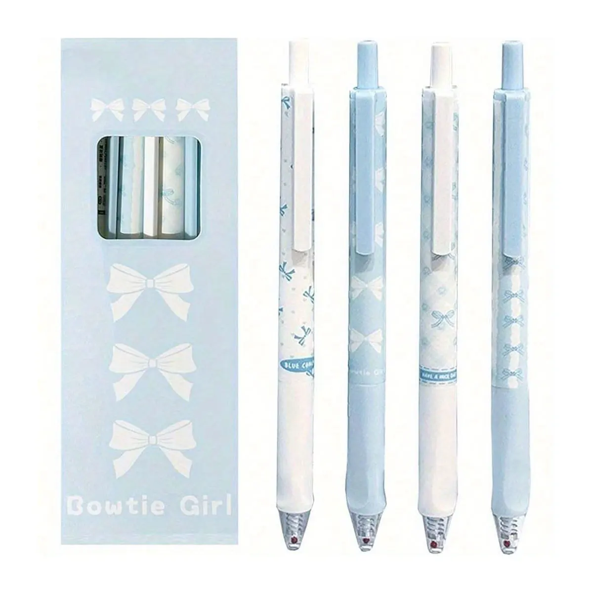 Bowknot Gel Pens Set - 4pcs Precision Tip with Fast-Drying Ink