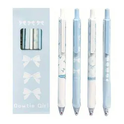 Bowknot Gel Pens Set - 4pcs Precision Tip with Fast - Drying Ink (Black)