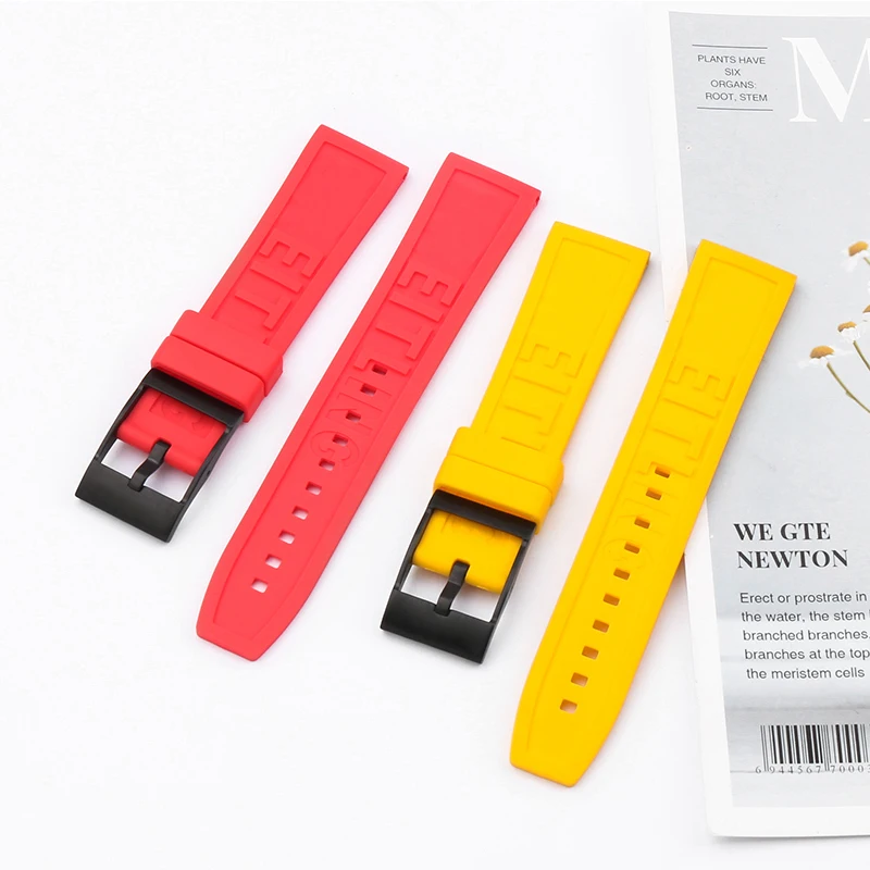 Watch accessories silicone rubber watch band 22mm24mm For navitimer/avenger/Breitlin outdoor sports waterproof watch strap