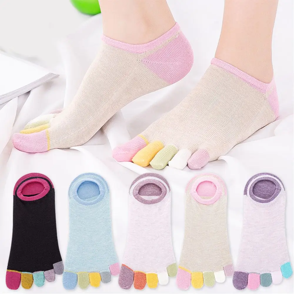 

Yoga Cotton Sweaty Breathable Anti-slip Ankle socks Toe socks Boat socks 5 Fingers Socks