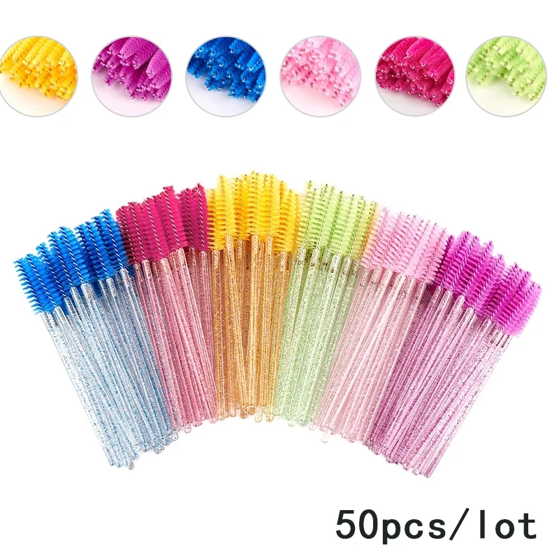 Eyelash Brushes 50pcs Eyelash Extension Supplies Disposable Lash Microbrushes Spoolie Mini Mascara Wands Brush Makeup Tool eyelash extensions,eyelash extension,eyelash extension lashes,eyelash makeup tools