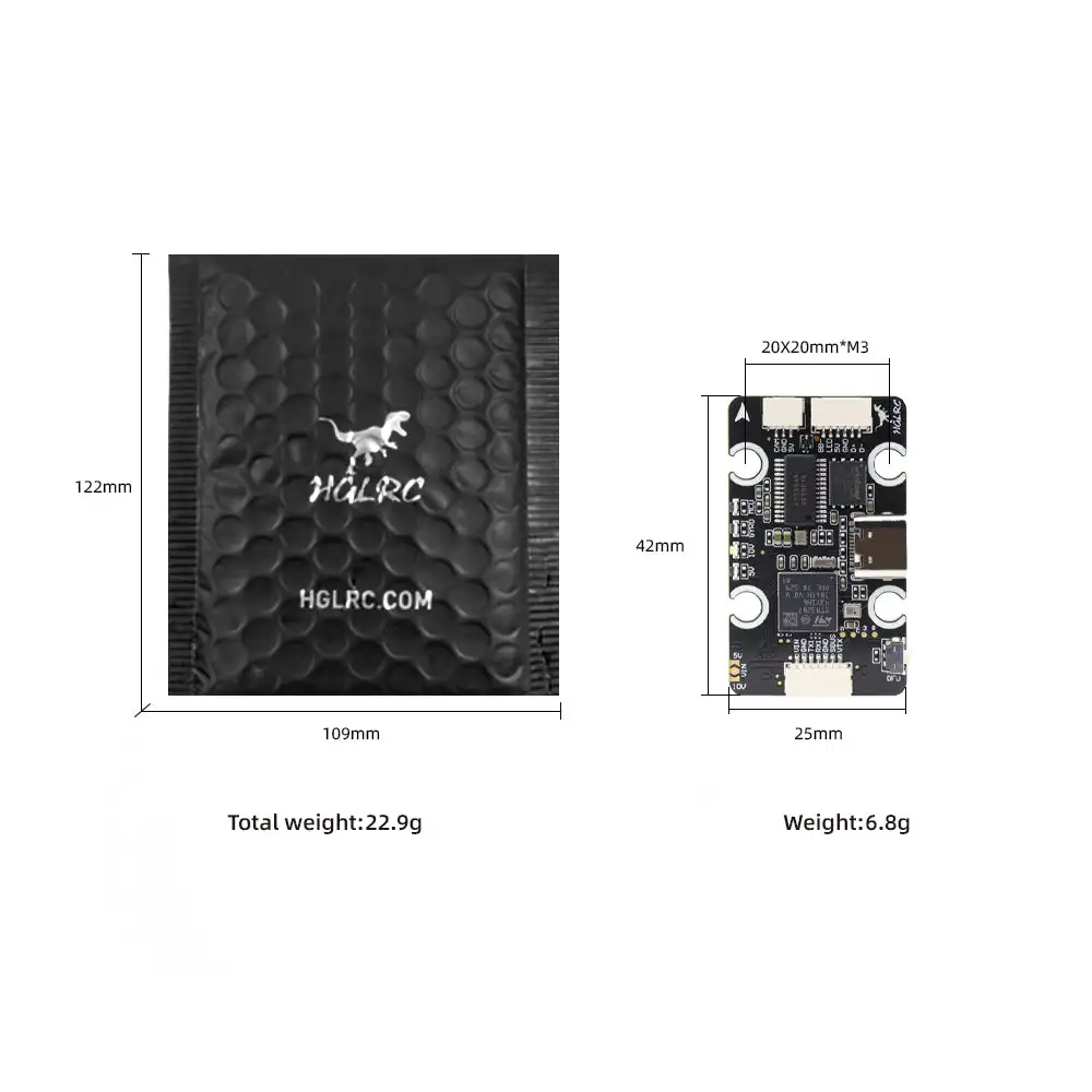 HGLRC H743 8S MINI V1 Contrôleur de vol double gyroscope pour drone FPV