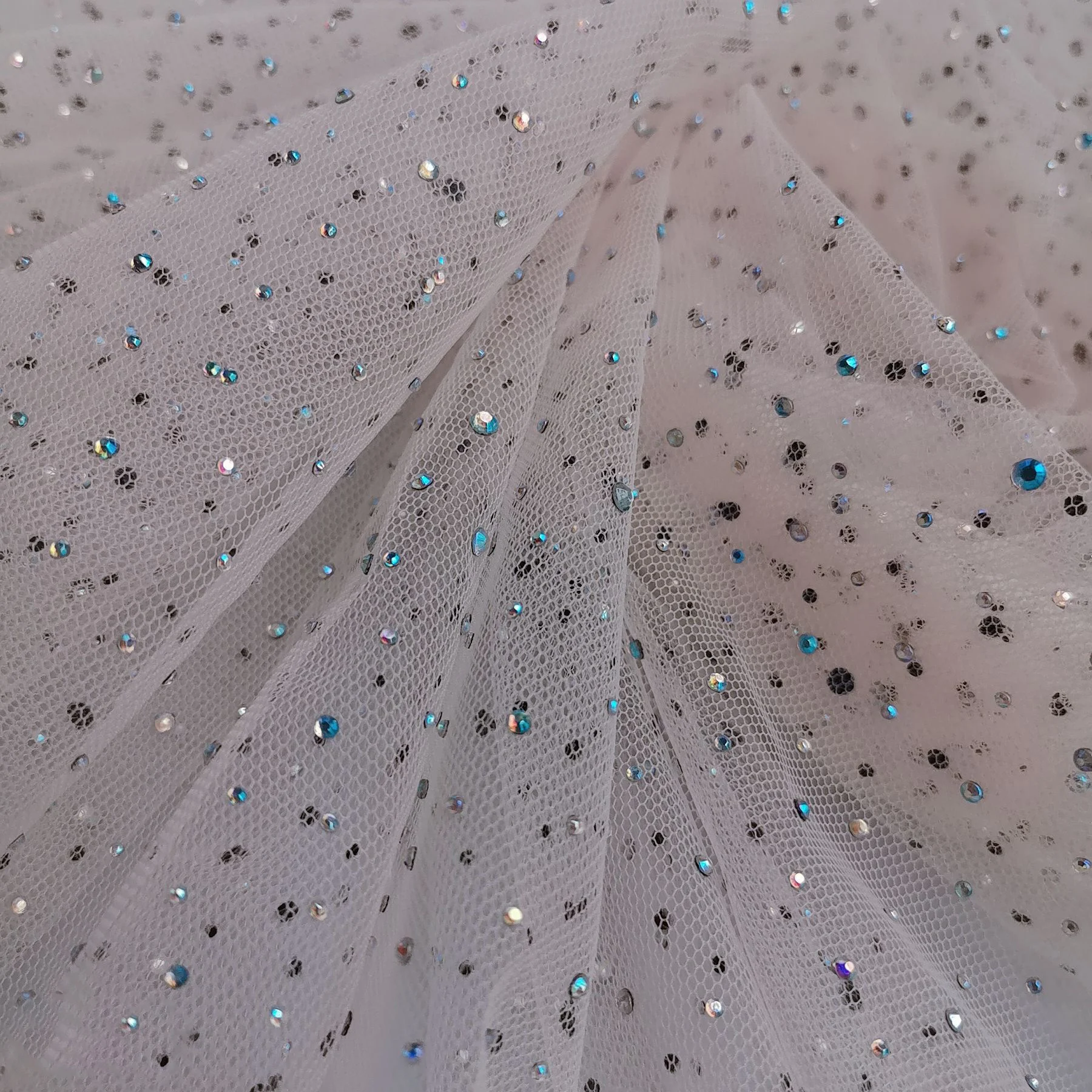 

Full Stone Mesh Fabric Soft Tulle Diy Sewing Blingbling Wedding Dress Accessories Lace Fabric Telas Tecido Couture Material