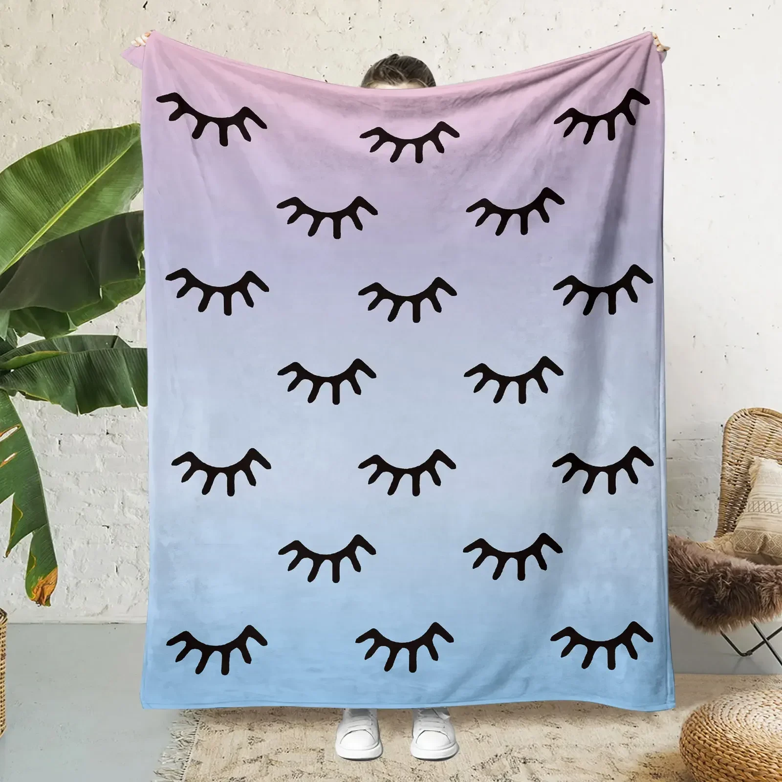 Eyelash Flannel Air Conditioning Flannel Blanket, Digital Printing Blanket, Sofa Cover Blanket, Home Leisure Blanket 4