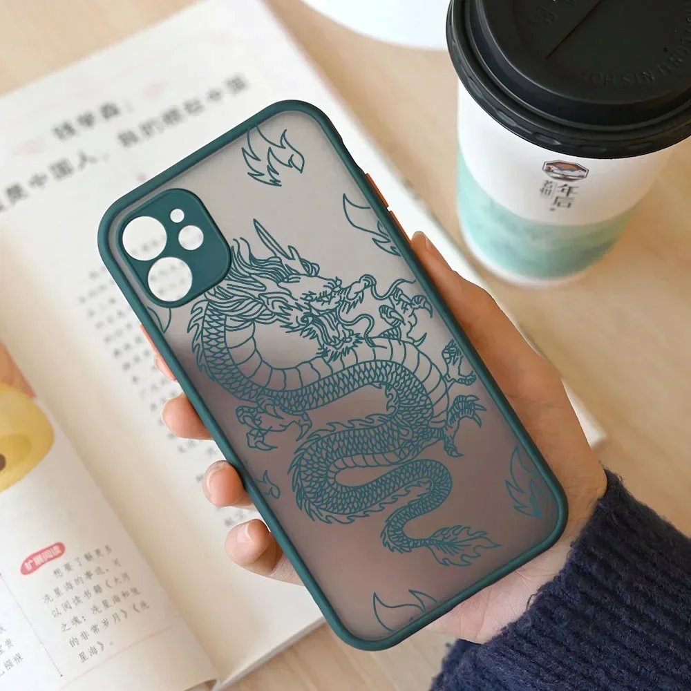 Glossy Fashion Purple Dragon Pattern Phone Case Cover