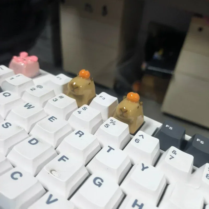 Echome-cute Capybara Keycap Anime Key Cap 3d Resina Cap Teclado Custom Kawaii Acessórios Teclado Mecânico Presente