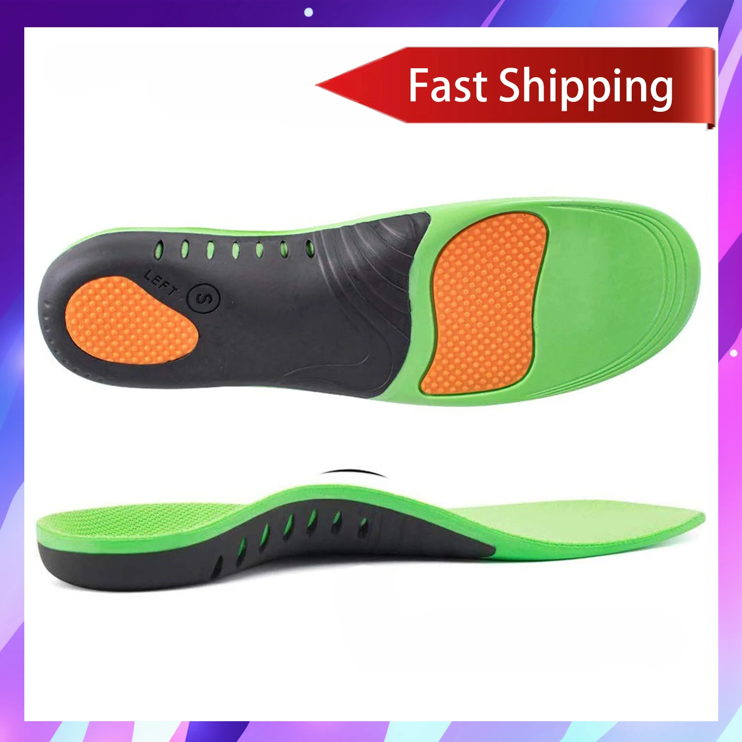 

Arch correction insole Adult arch support insole Men's and women's sports leisure insole PU cushioning massage pad Relieve pain