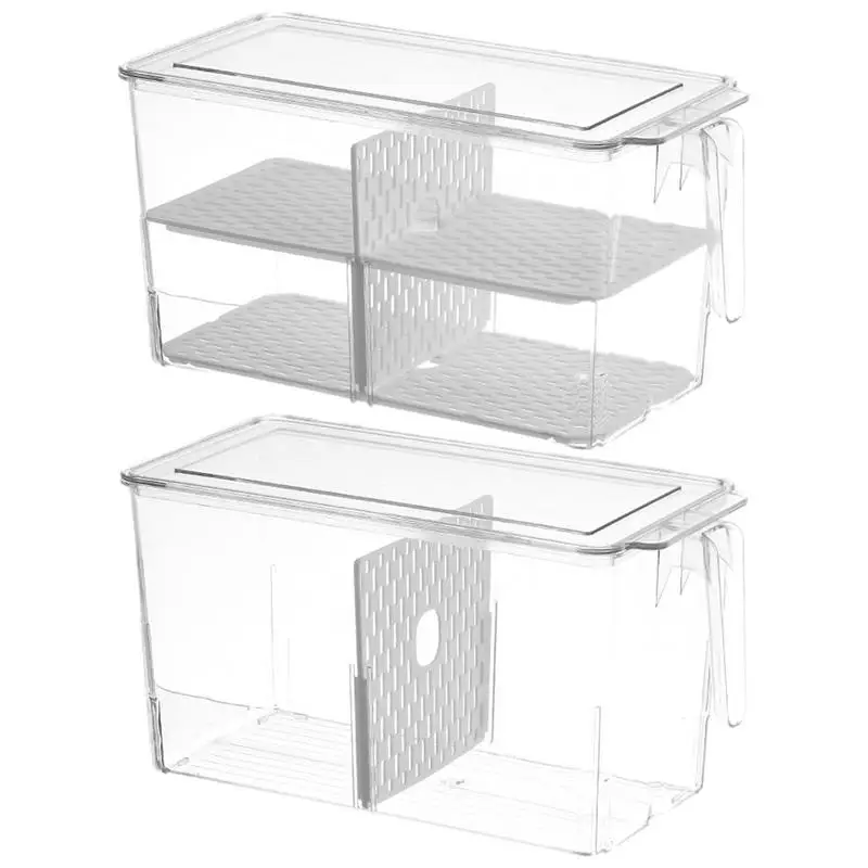 

Fridge Organizer Refrigerator Storage Drawer Organizer Clear Stackable Fridge Storage Container With Lid Kitchen Organizers Tool
