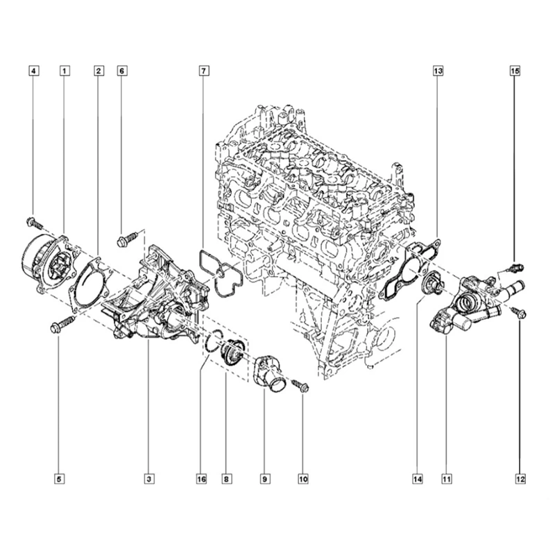 

21010BV80BF Engine Cooling Water Pump Assembly For Nissan Renault Sentra X-Trail 210103RC0A 2101095F0B 21010BV80B