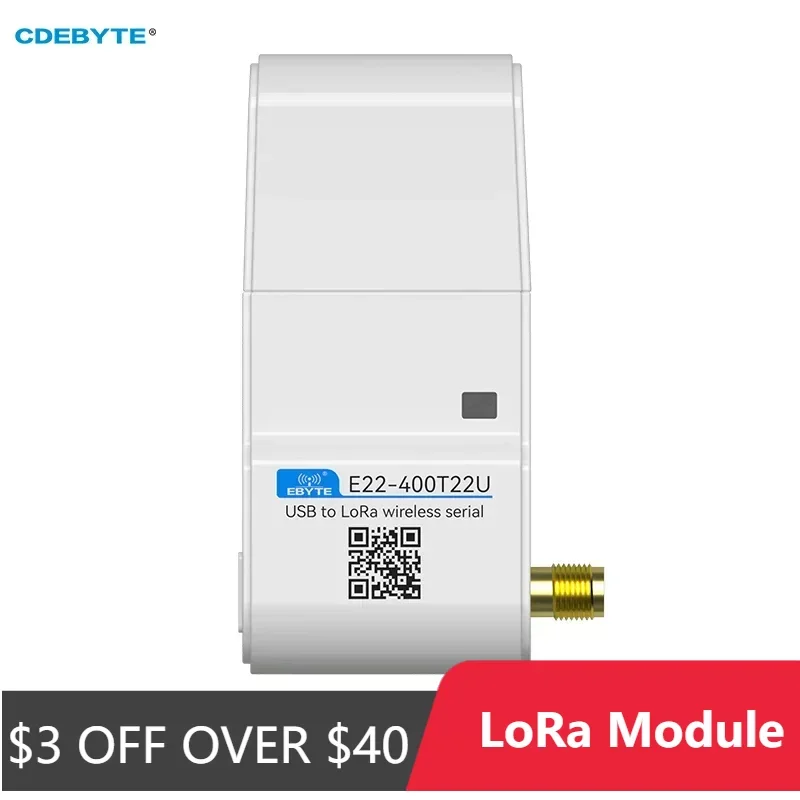 LoRa Module 400MHz USB Interface CDEBYTE E22-400T22U 22dBm Long distance 5KM DIP Wireless Module With Antenna RSSI LBT