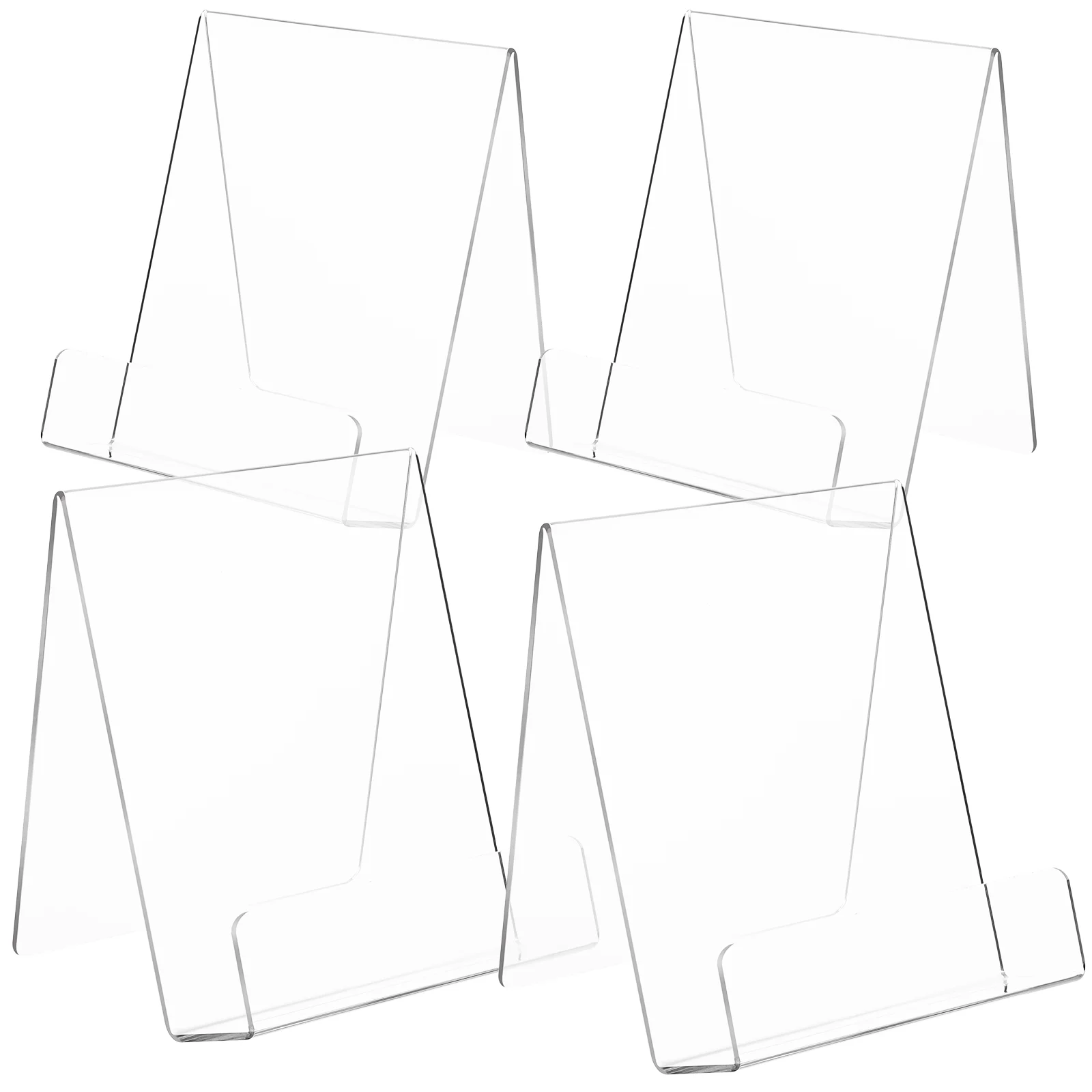 

4 шт., стеллаж для демонстрации книг, стойка, подставка для открыток, акриловая настольная книжная полка, подставка для альбома, настольные подставки для картин