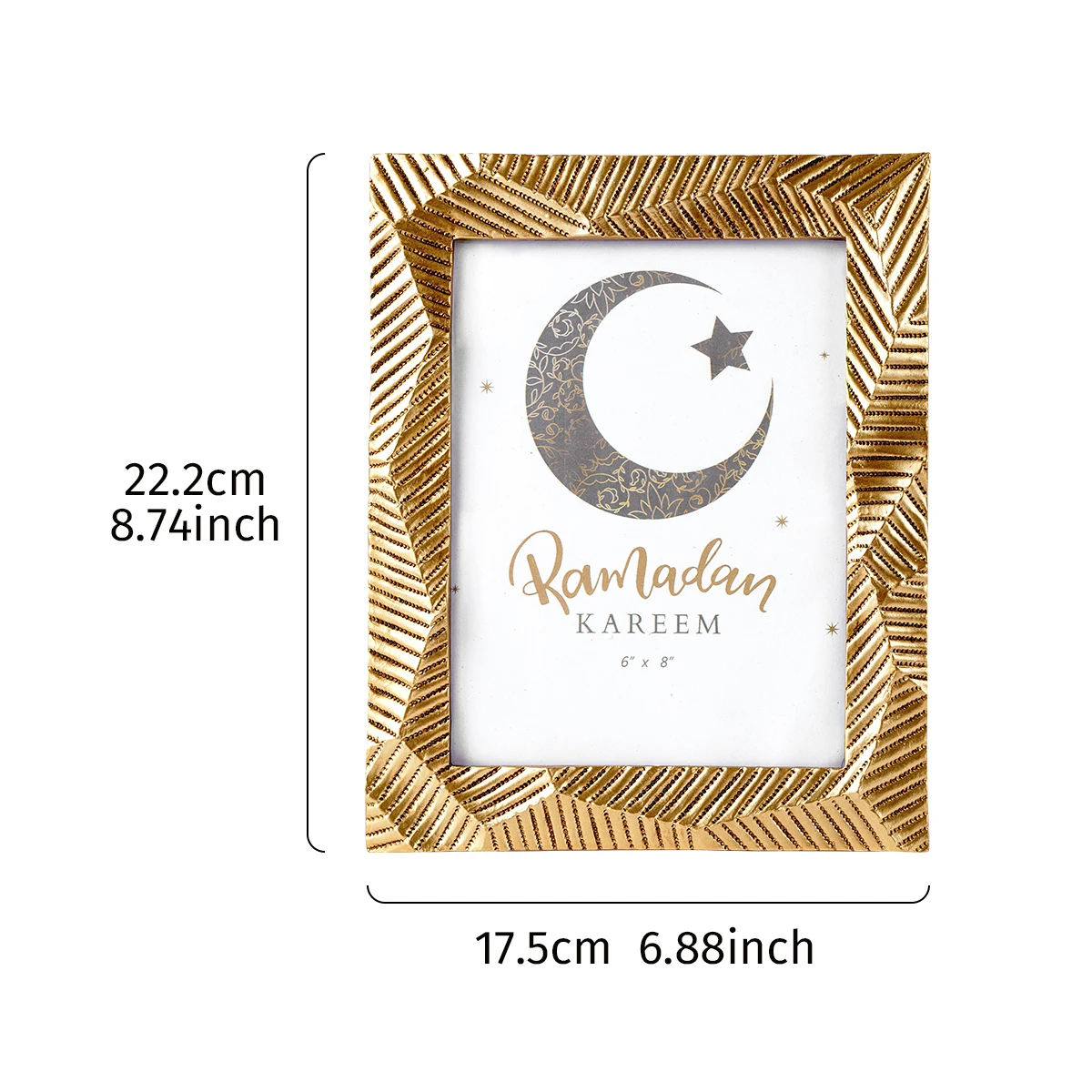 1PC, golden photo frame made of resin, festive home desktop decoration photo frame ornament