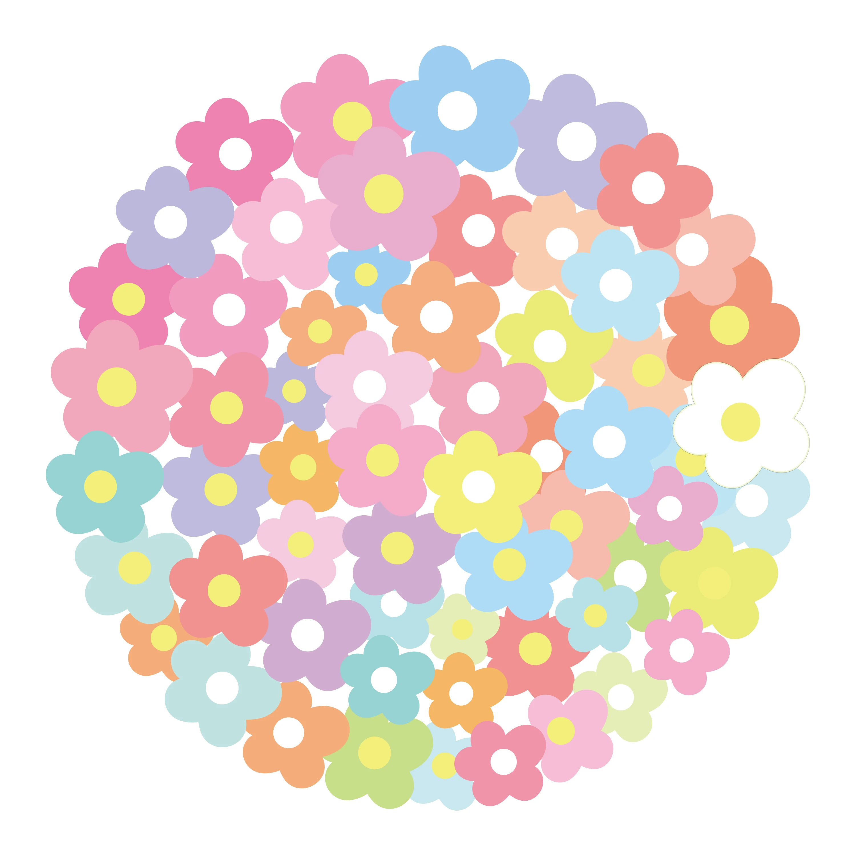 Mini flower bottle stickers reward children for face Universal decorative back adhesive reusable wall items Room background