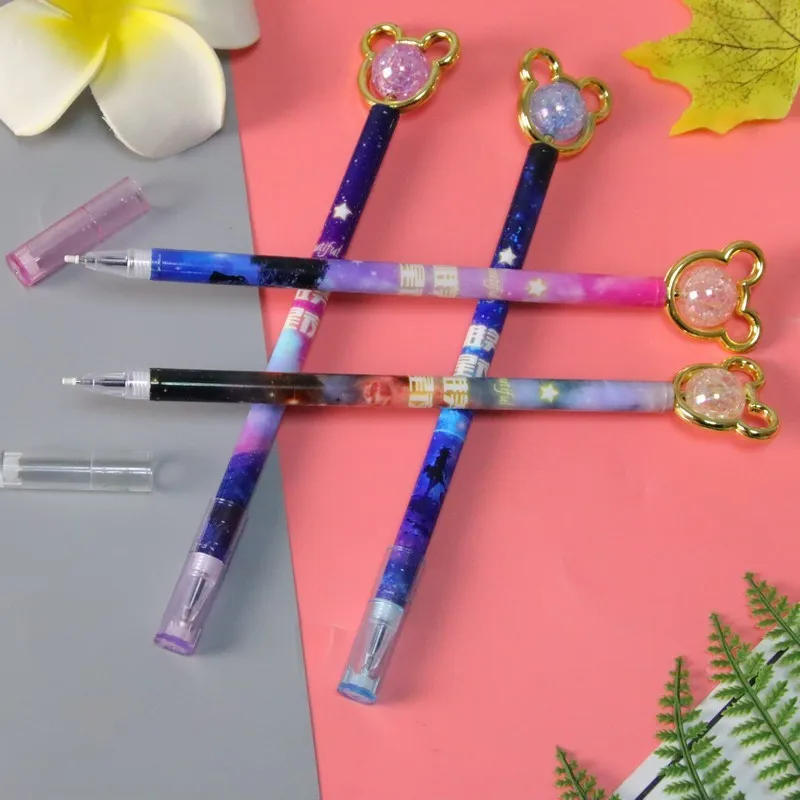 Cute Cartoon Crystal Bear Gel Ink Pens Kawaii Stationery Material Gel Pen 2