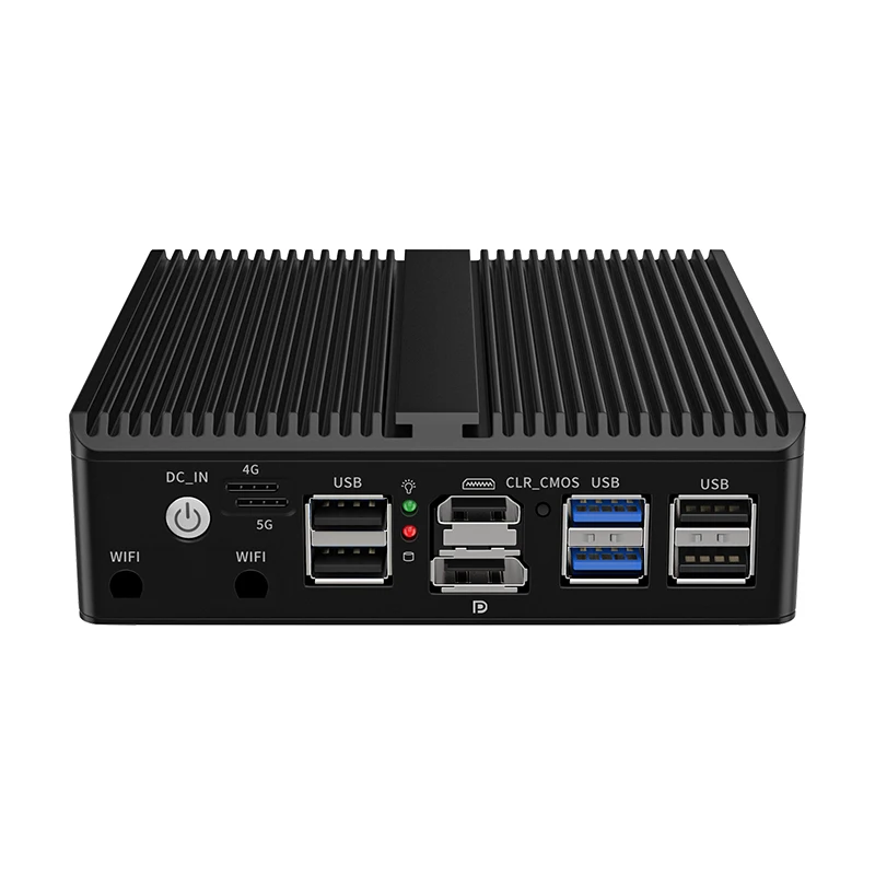 Fanless Mini Network PC Integrated Intel N100 4x2.5G Ethernet Barebones NO RAM NO SSD Expandable LTE 5G Module G30W-1264NP4L5G