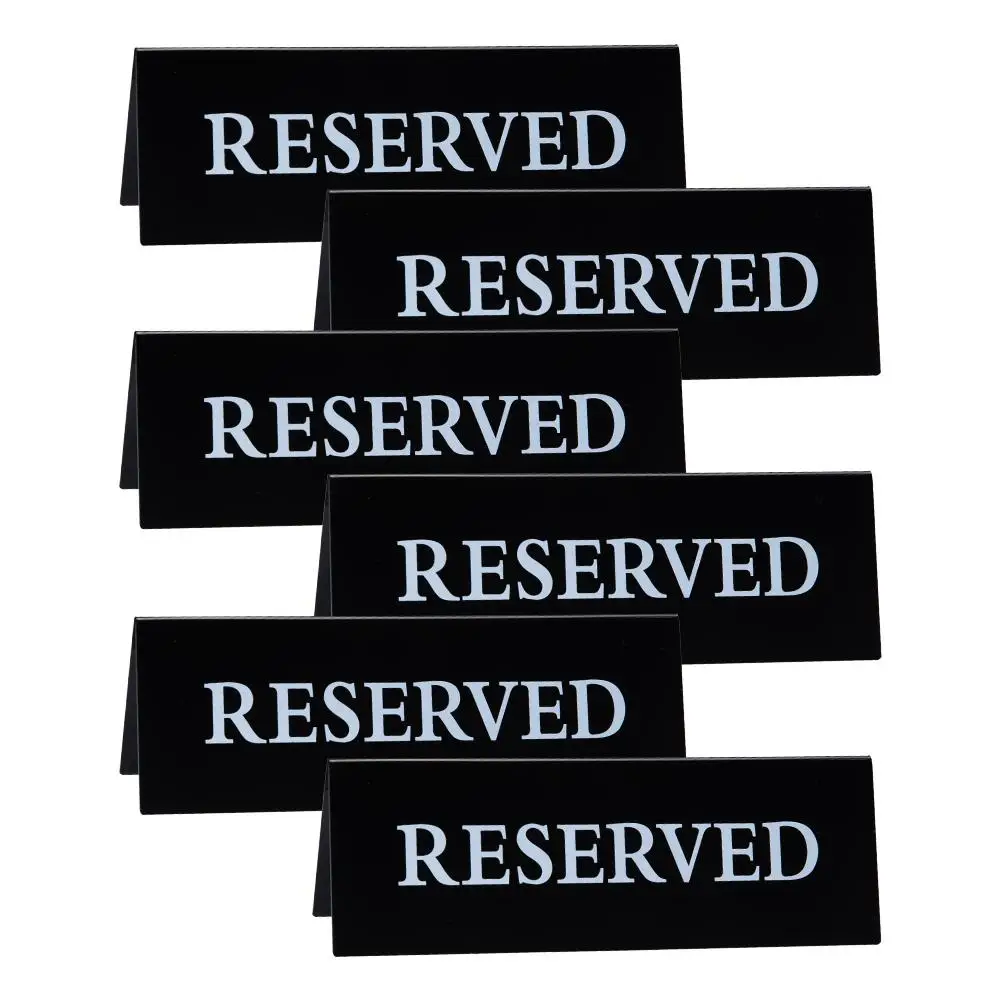 6pcs Acrylic Table Sign Waterproof Inverted V Triangle Table Seat Reminder Sign For Hotel Restaurant Wedding Chairs acrylic party decorations