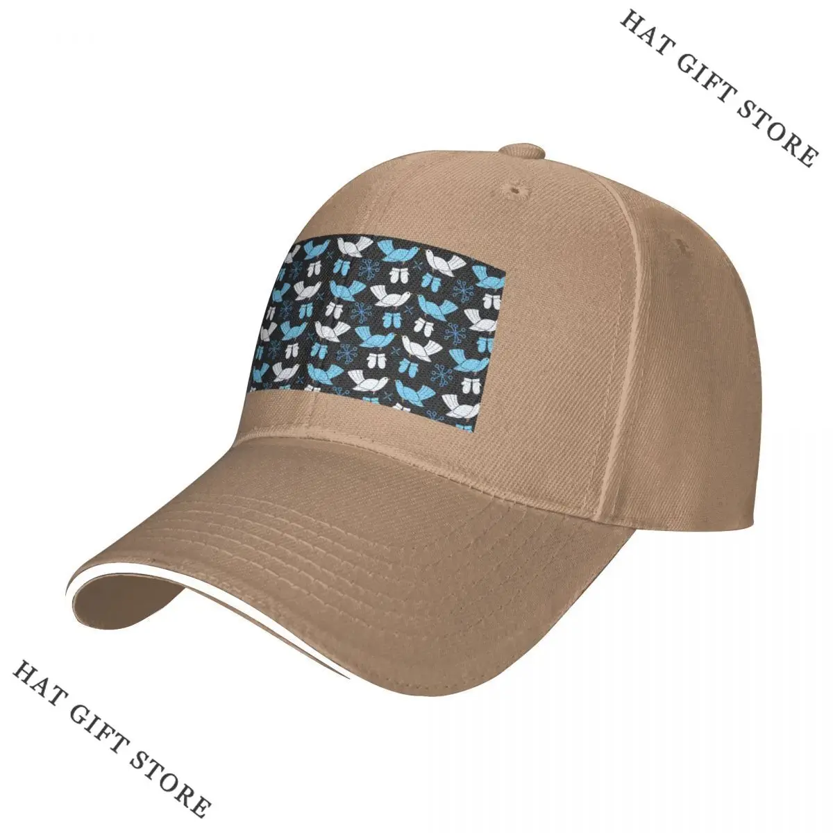 

Best Birds with Mittens in the Snow Pattern Baseball Cap Thermal Visor sun hat Men Cap Luxury Brand Women'S