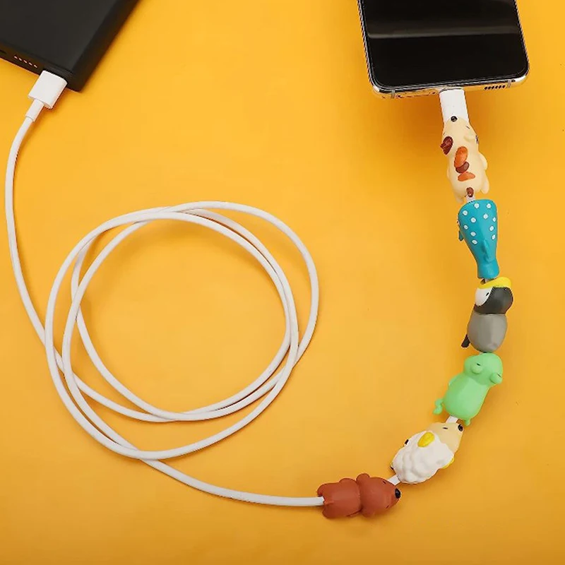 Schattige Cartoon Dier Kabel Organisatoren Kabel Saver Cover Telefoon Usb Lijn Oplader Data Bite Koord Beschermer Telefoon Houder Accessoires