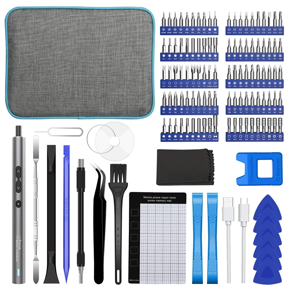 120 in 1 Precision Electric Screwdriver Set Mini Rechargeable Kit Cordless Wireless Bits for Xiaomi Cell Phone Mobile Laptop PC 6