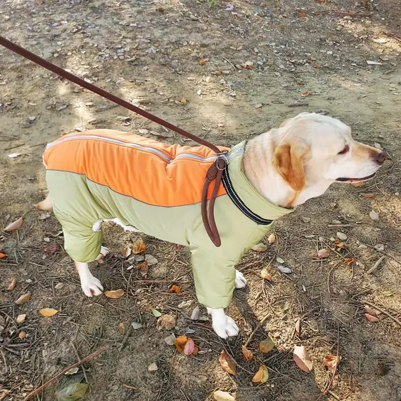 

Winter Large Dog Clothes Warm Pet Overall Jacket Thicken Jumpsuit For Medium Big Dog Coat Plus fleece Clothing Doberman Clothing