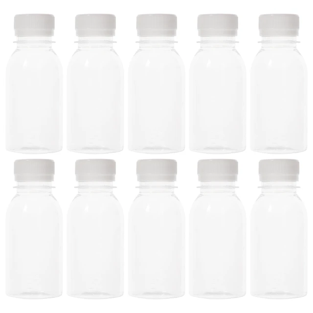 Milk Bottle Water Empty Bottles Reusable Small Plastic Lids Juice Containers  Fridge - AliExpress